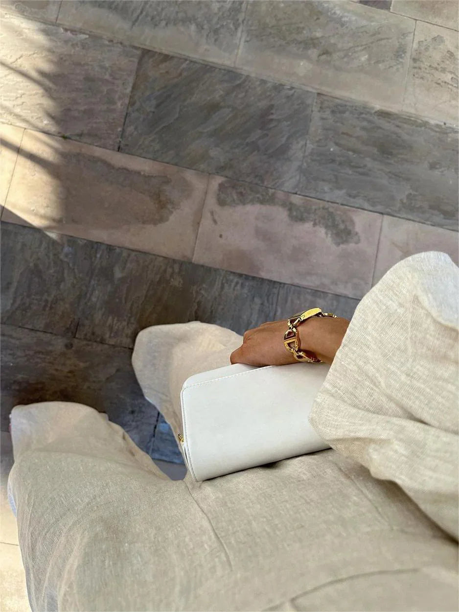 Combinaison Lin Chic à Manches Bouffantes