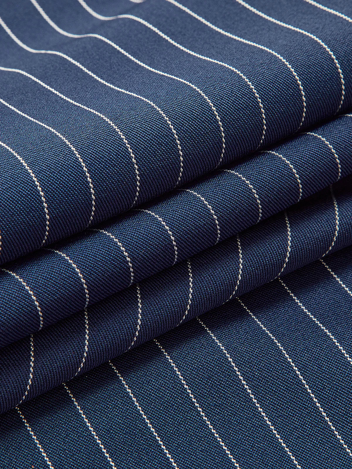 Pantalon Large à Pinces à Rayures Fines