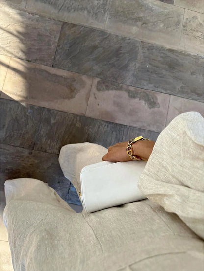 Combinaison Lin Chic à Manches Bouffantes