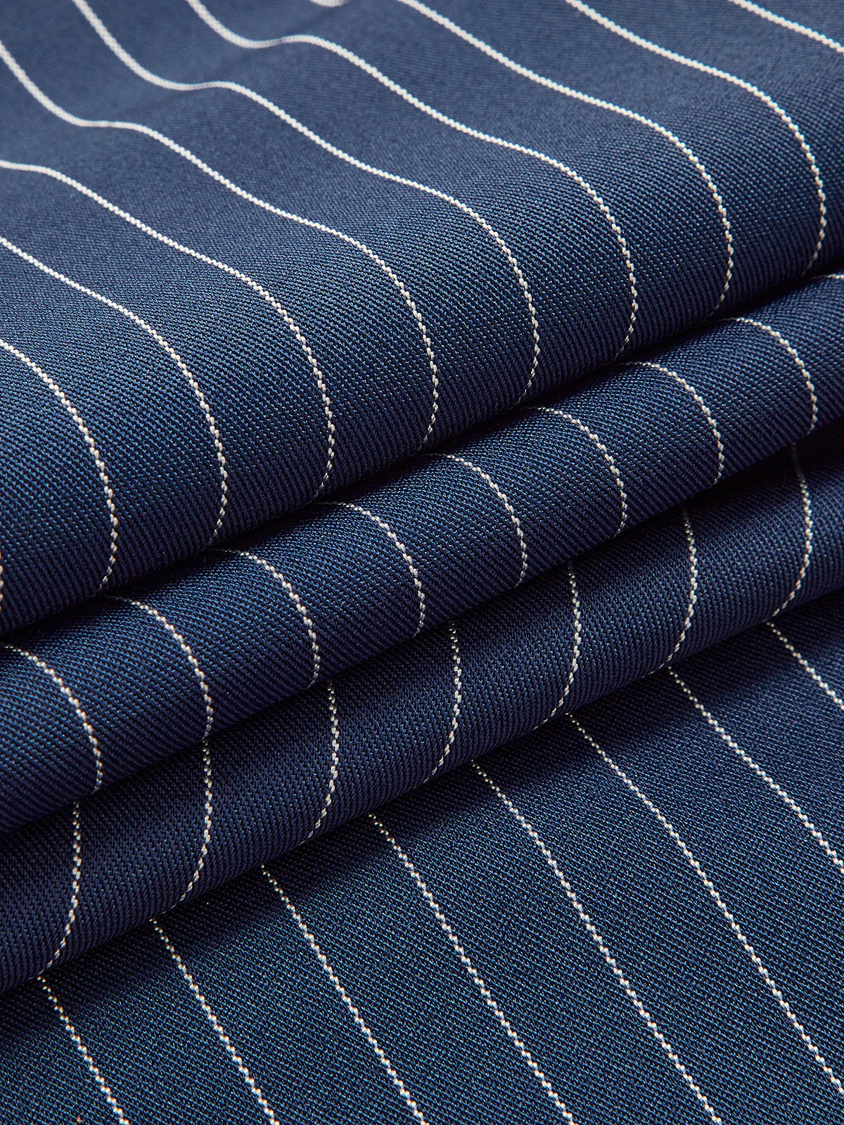 Pantalon Large à Pinces à Rayures Fines