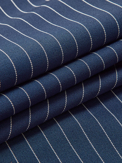 Pantalon Large à Pinces à Rayures Fines