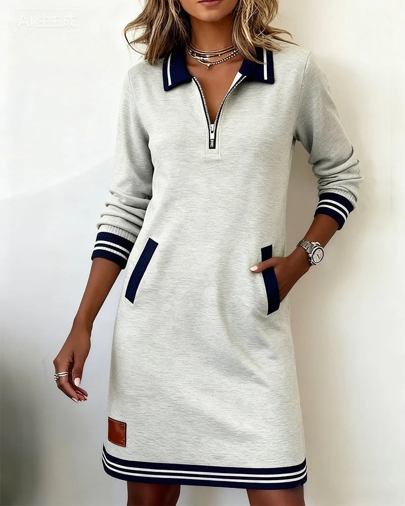 Ymena | Robe en Coton Chic à Manches Longues