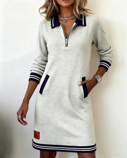 Ymena | Robe en Coton Chic à Manches Longues